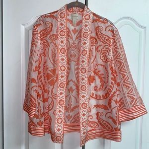 NWOT Chico’s Silk and Cotton Blend Kimono Cardigan